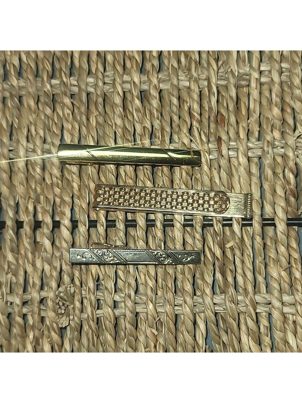 Gold Tone tie clips bundle of 3